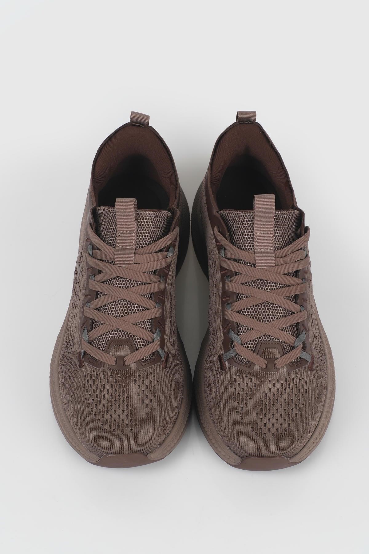 Letoon MOVE-50 Unisex Yüksek Tabanlı Örgü Dokulu Günlük Sneaker Spor Ayakkab KAHVERENGİ