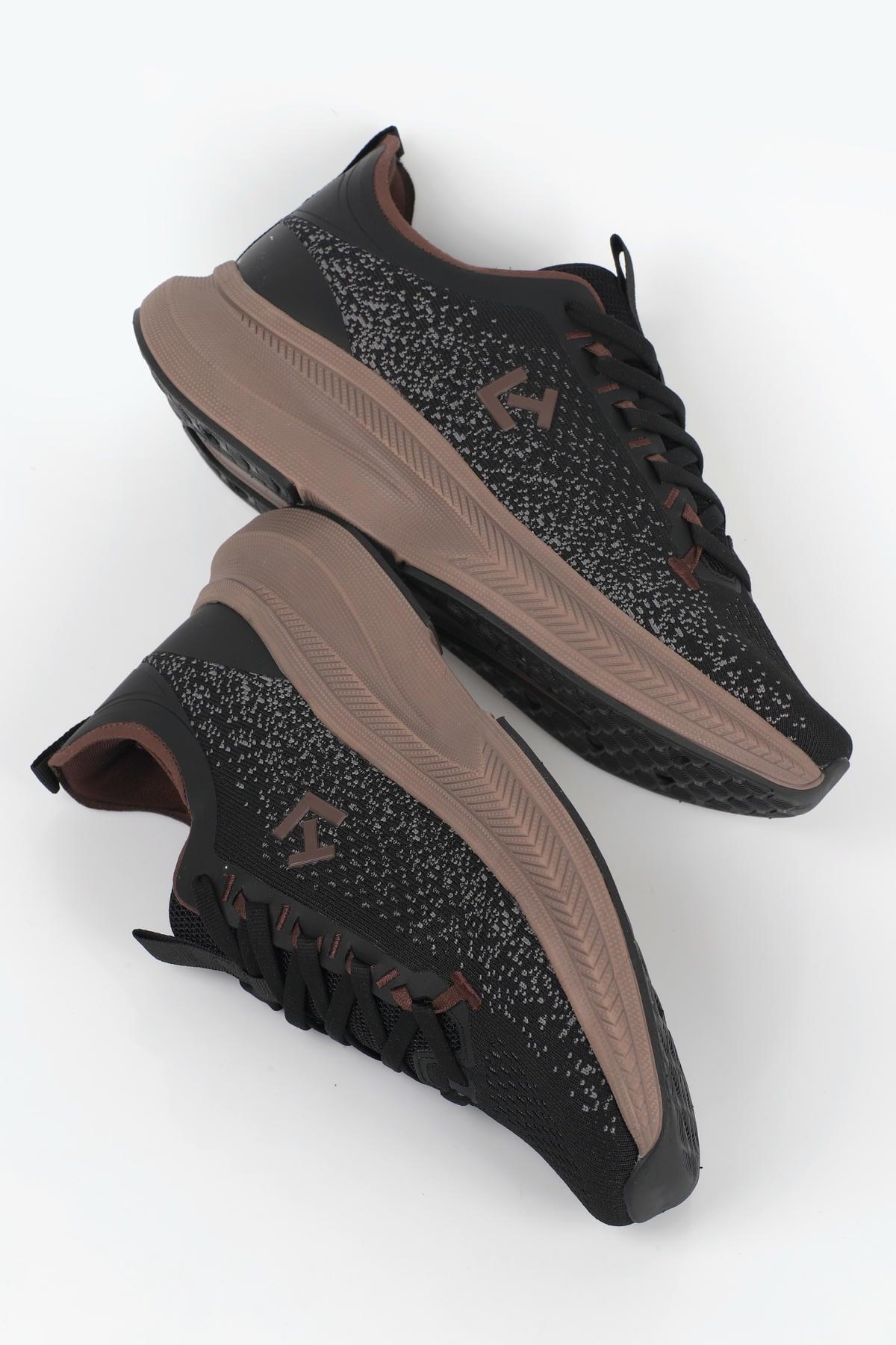Letoon MOVE-50 Unisex Yüksek Tabanlı Örgü Dokulu Günlük Sneaker Spor Ayakkab SİYAH