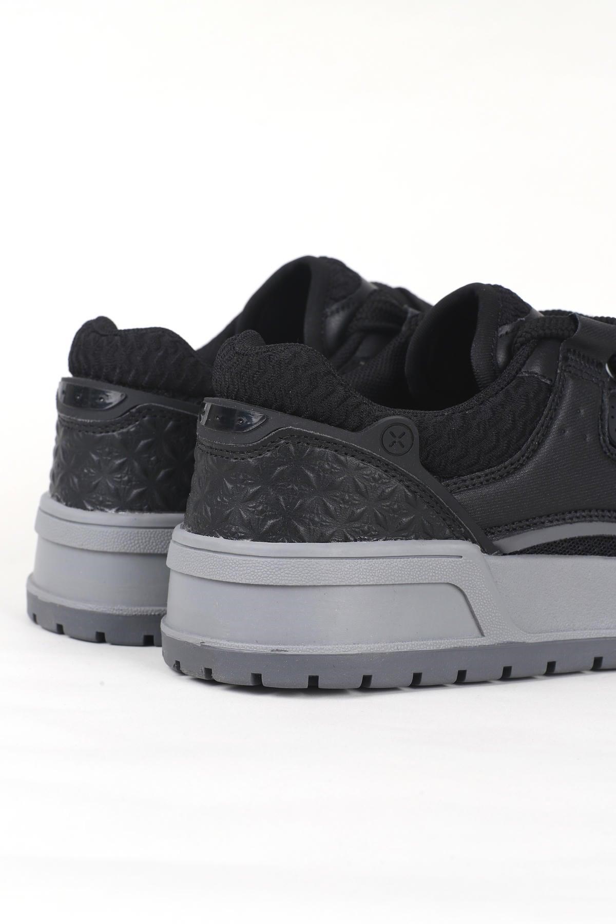Letoon MOVE-EOPAIA Kalın Tabanlı Retro Tasarım Bağcıklı Günlük Sneaker Spor Ayakkabı SİYAH