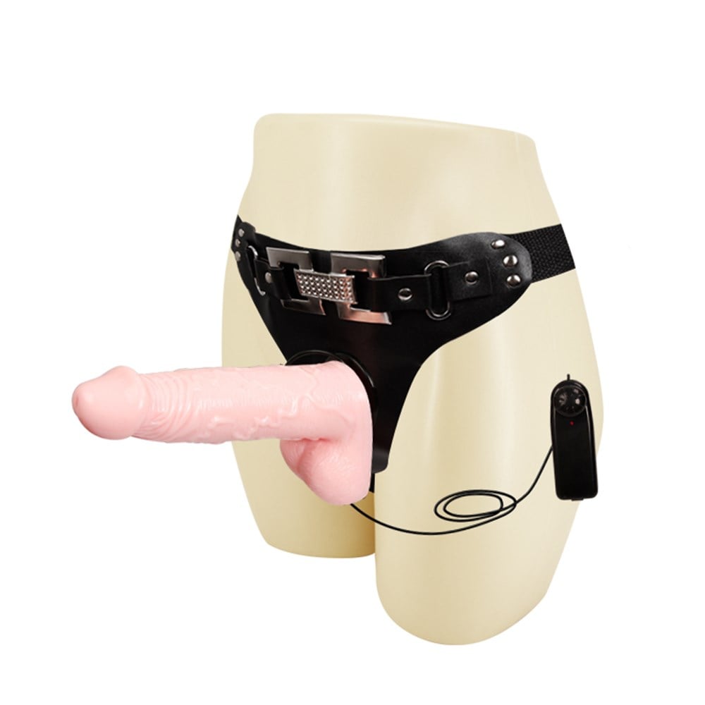 16,5 cm Belden Bağlamalı İçi Dolu Strapon Penis