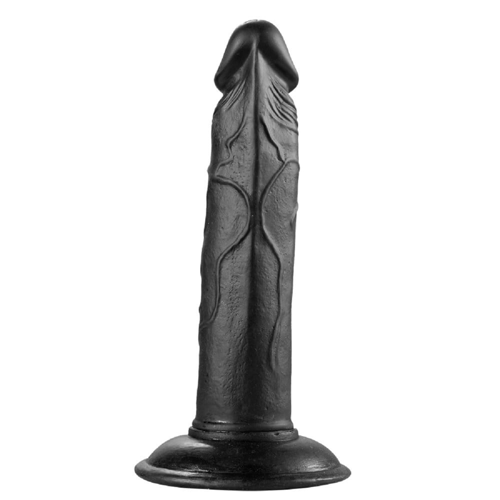 19 cm Belden Bağlamalı Realistik Vantuzlu Testissiz Zenci Dildo Penis