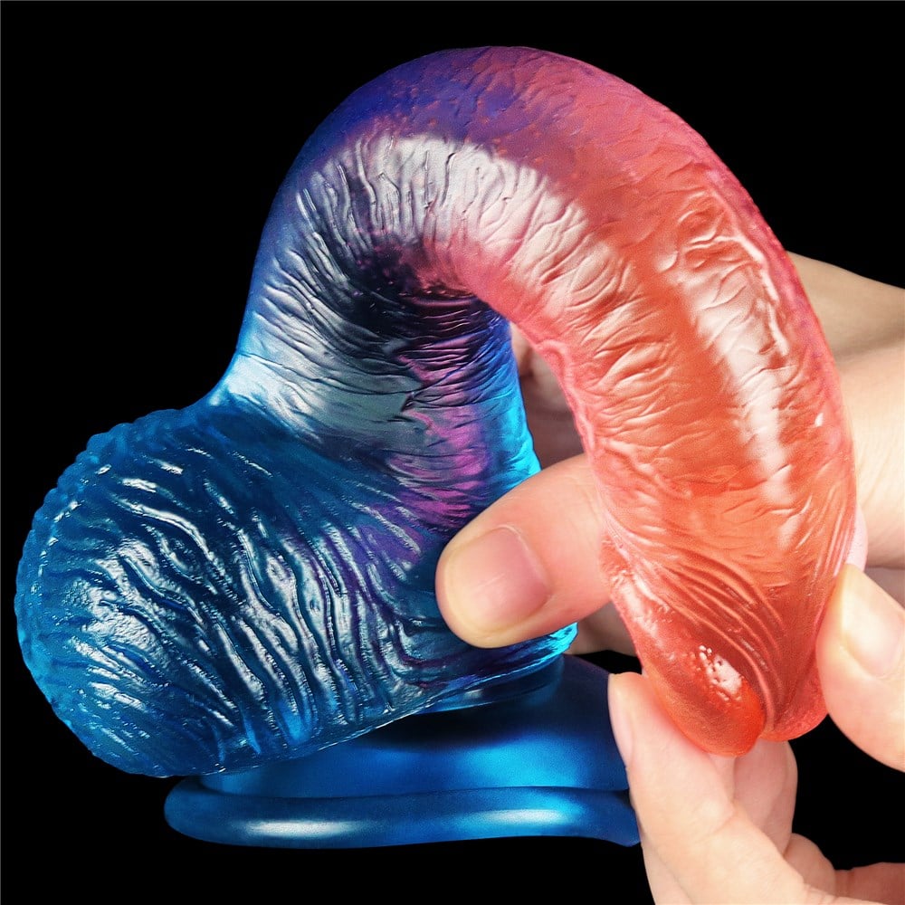 19 cm Çift Renkli Realistik Vantuzlu Dildo Penis