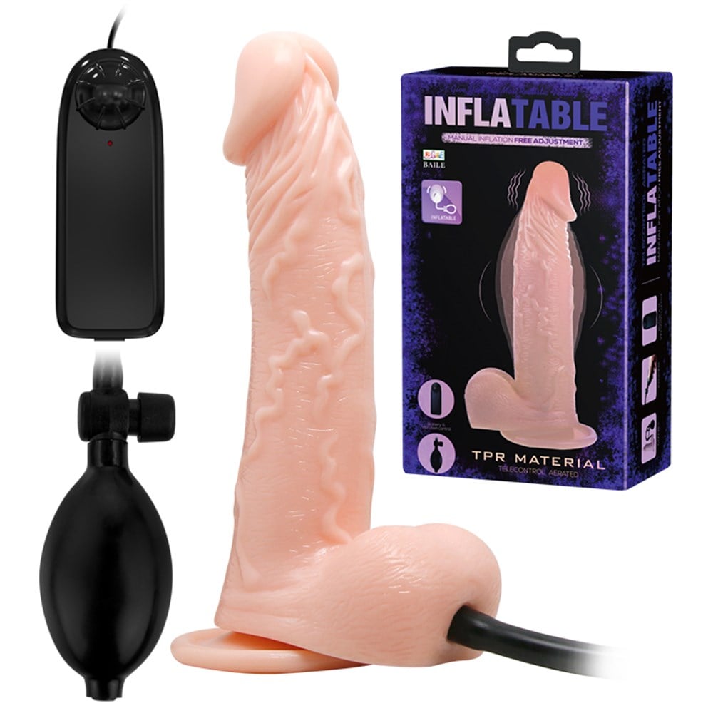 19 cm Pompalı Büyüyen Realistik Penis Anal Vajinal Dildo Mastürbatör