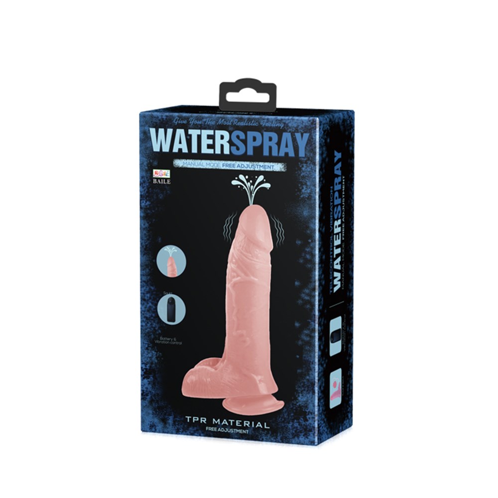 19,3 cm Su Fışkırtmalı Realistik Titreşimli Penis Anal Vajinal Dildo Mastürbatör