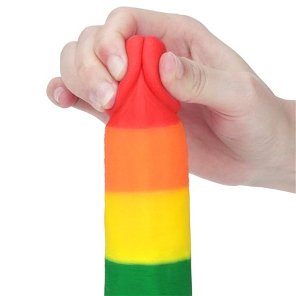 19,5 cm Renkli Realistik Vantuzlu Dildo Penis