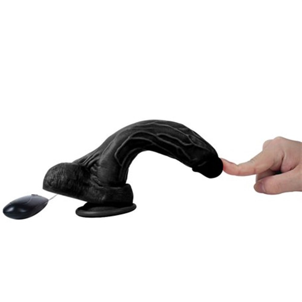 20,5 cm Titreşimli Gerçekçi Silikon Vantuzlu Zenci Penis - Holy Dragon