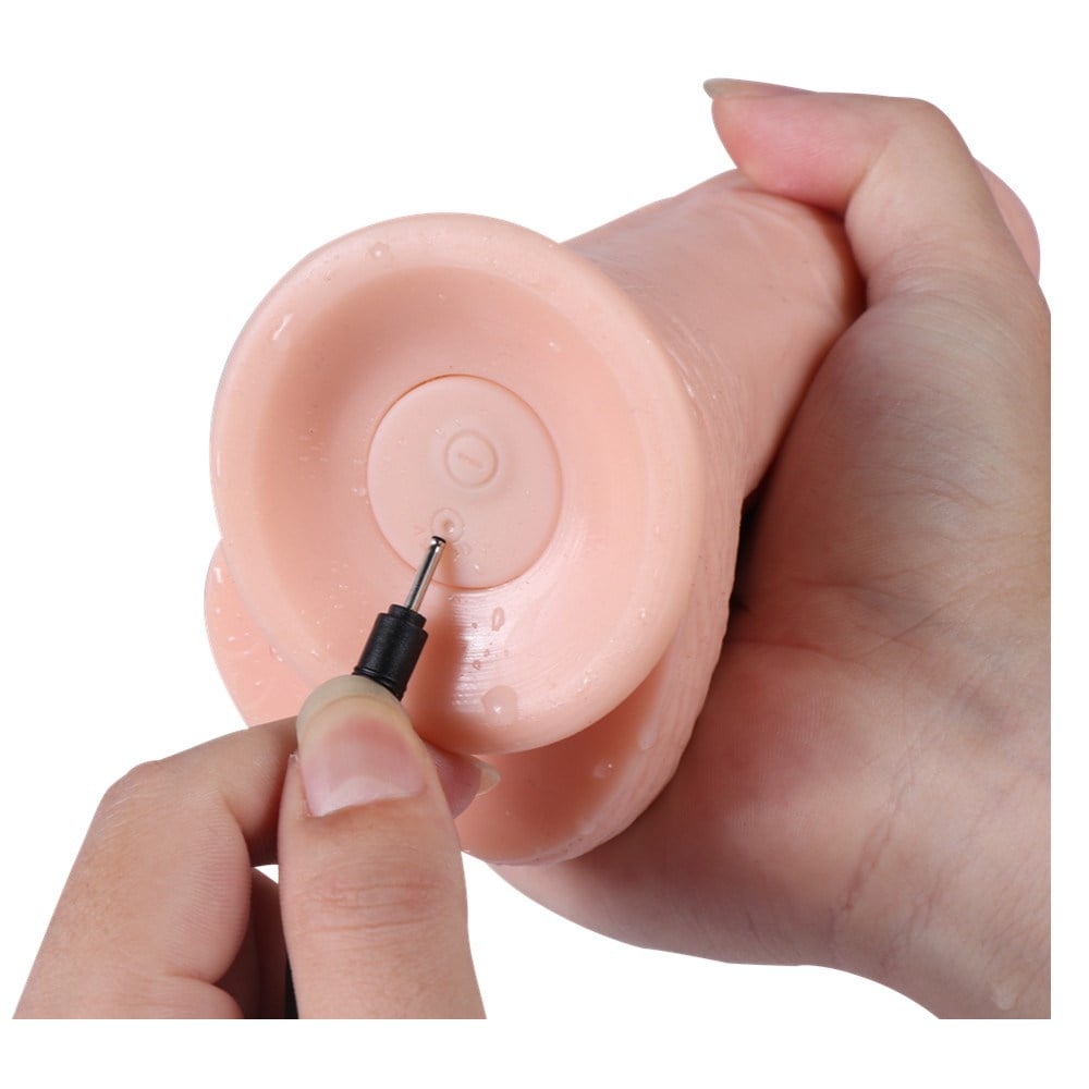 21 cm USB şarjlı Uzaktan Kumandalı Titreşimli Dildo Vibratör - Dean