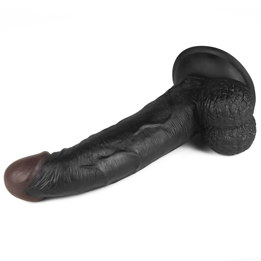 21,5 cm Belden Bağlamalı İçi Dolu Zenci Strapon Dildo
