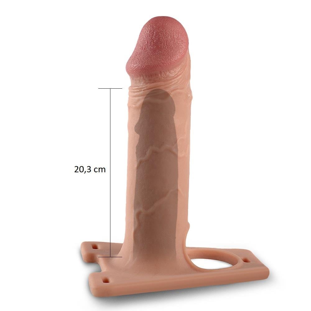 21,5 cm Belden Bağlamalı Oxford İçi Boş Strapon Dildo