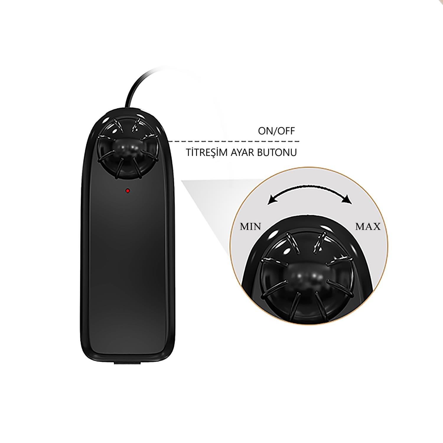 21,8 cm Çift Katmanlı Gerçekçi Titreşimli Dildo Vibratör Penis - Bahamut