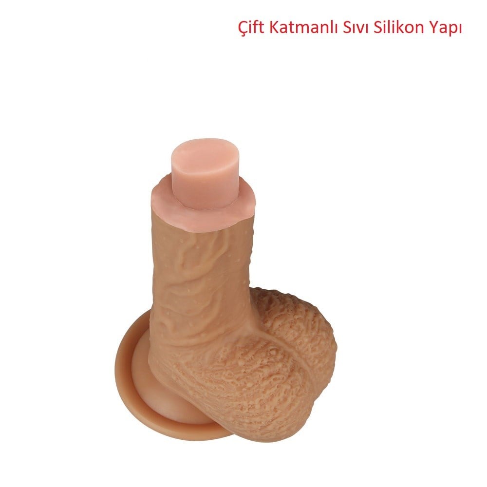 22 cm Gerçekçi Çift Katmanlı Silikon Penis