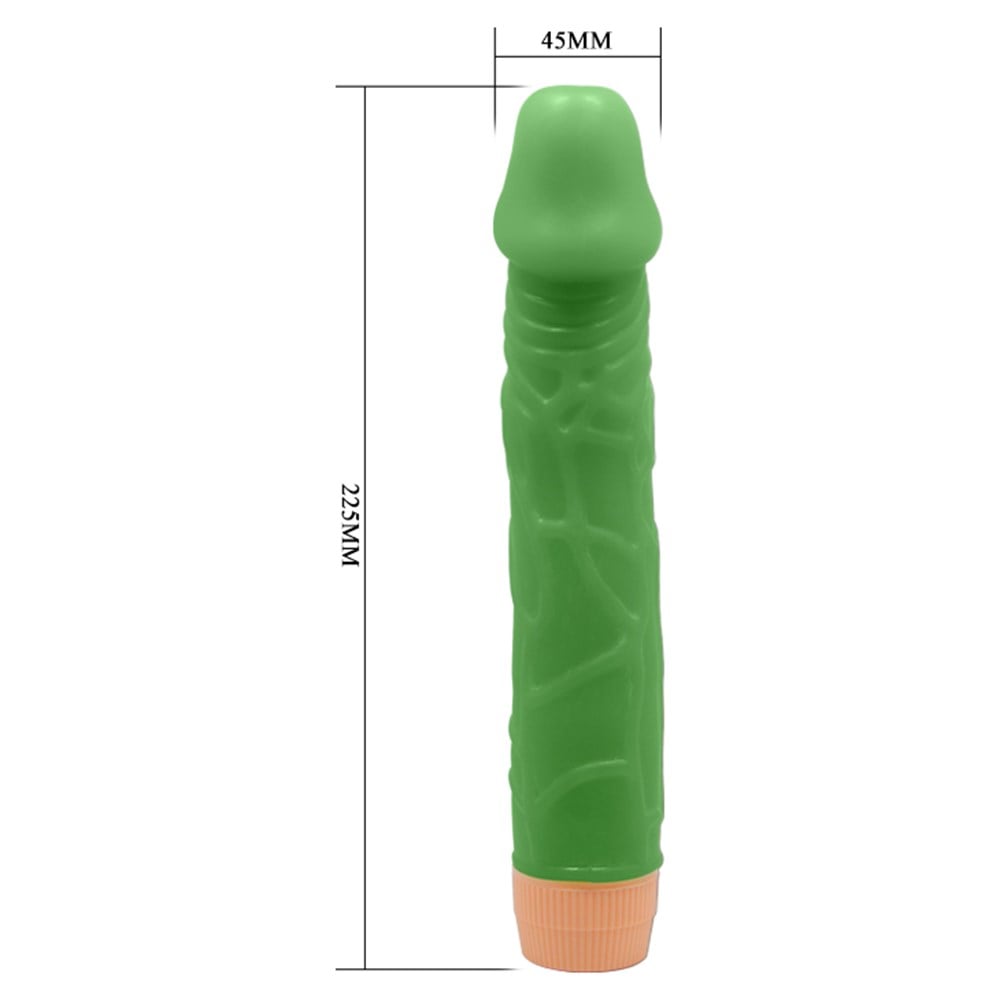 22,5 cm Floresan Titreşimli Realistik Vibratör Penis Dildo - Bill
