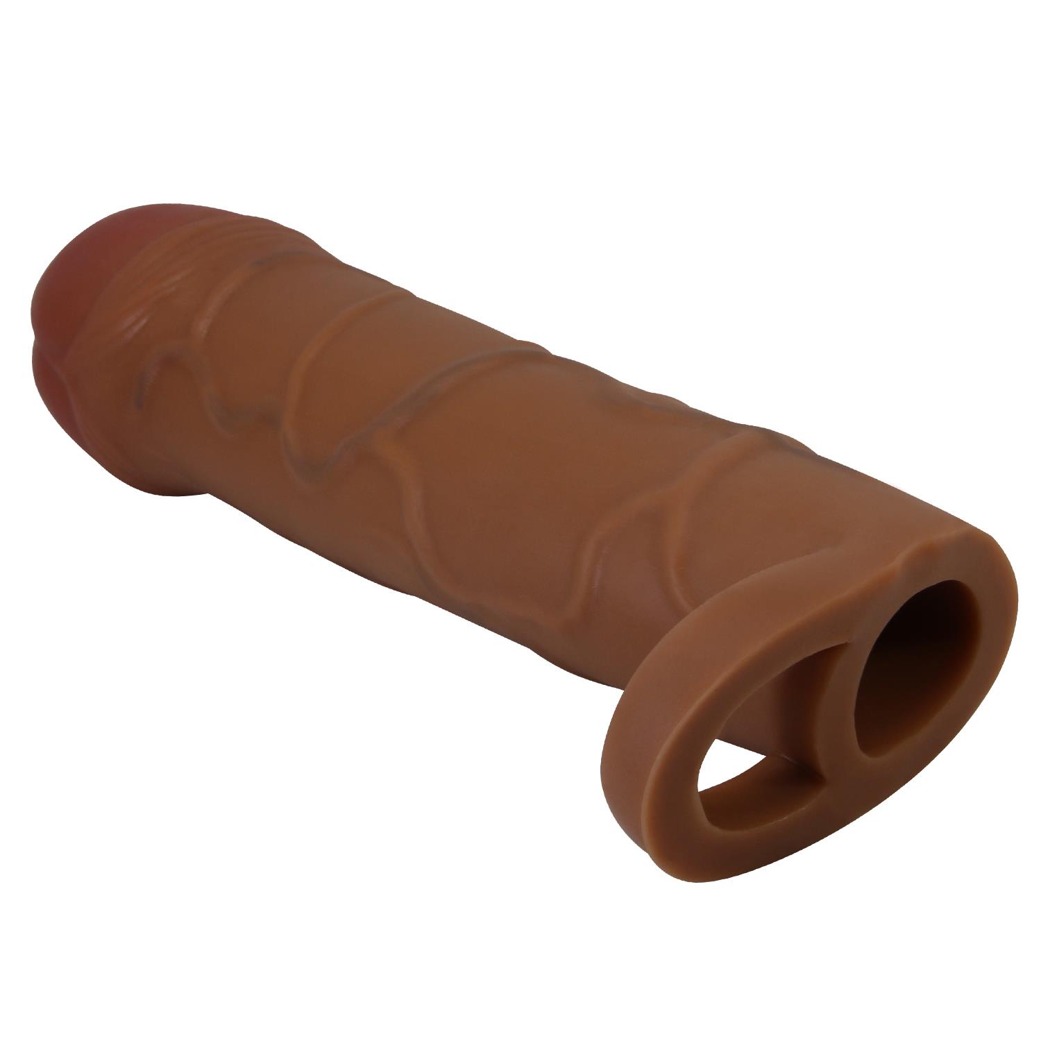 2,5 cm Dolgulu Premium Melez Rengi Silikon Penis Kılıfı - Bunion