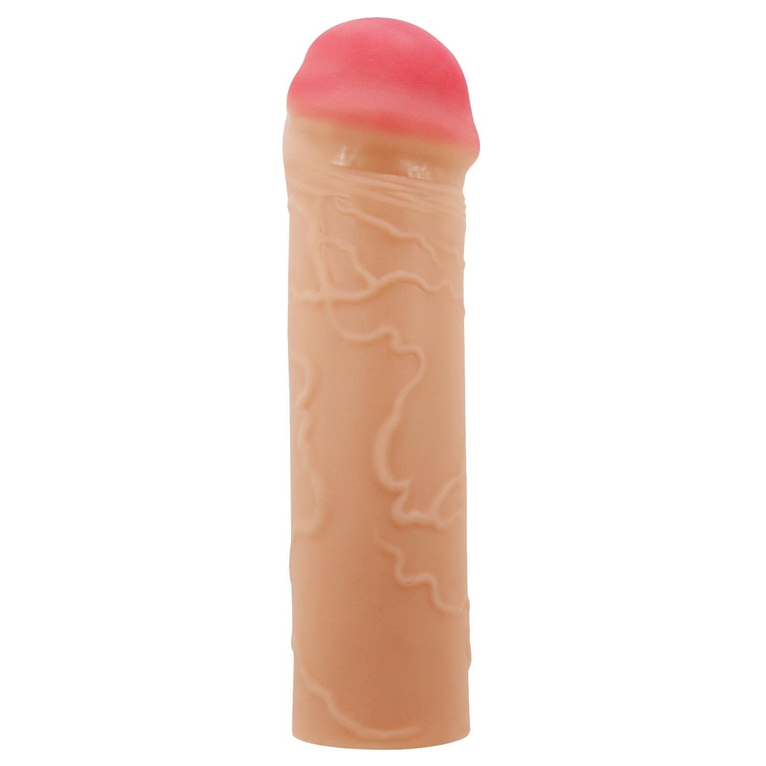 2,5 cm Dolgulu Premium Ten Rengi Silikon Penis Kılıfı - Nile