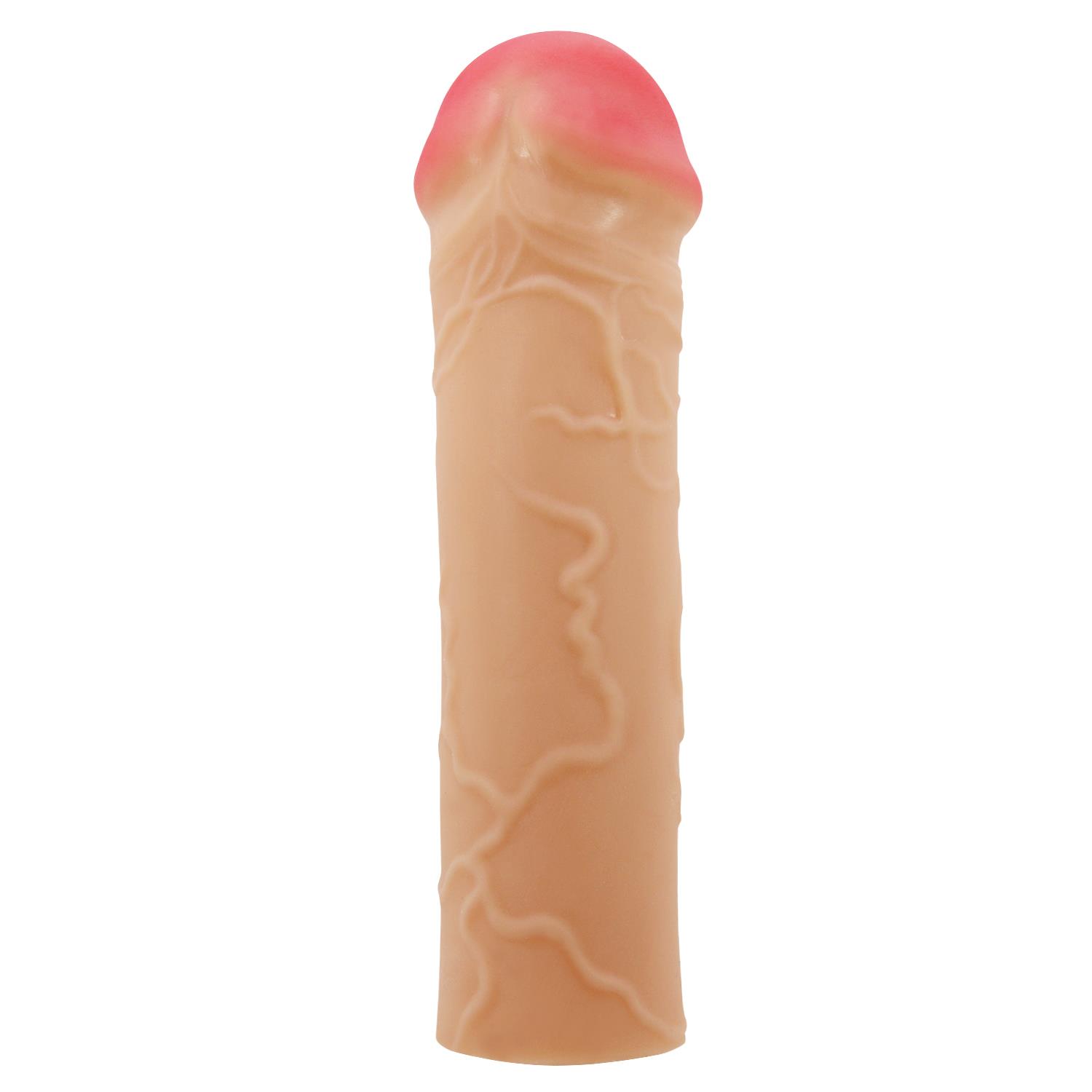 2,5 cm Dolgulu Premium Ten Rengi Silikon Penis Kılıfı - Nile