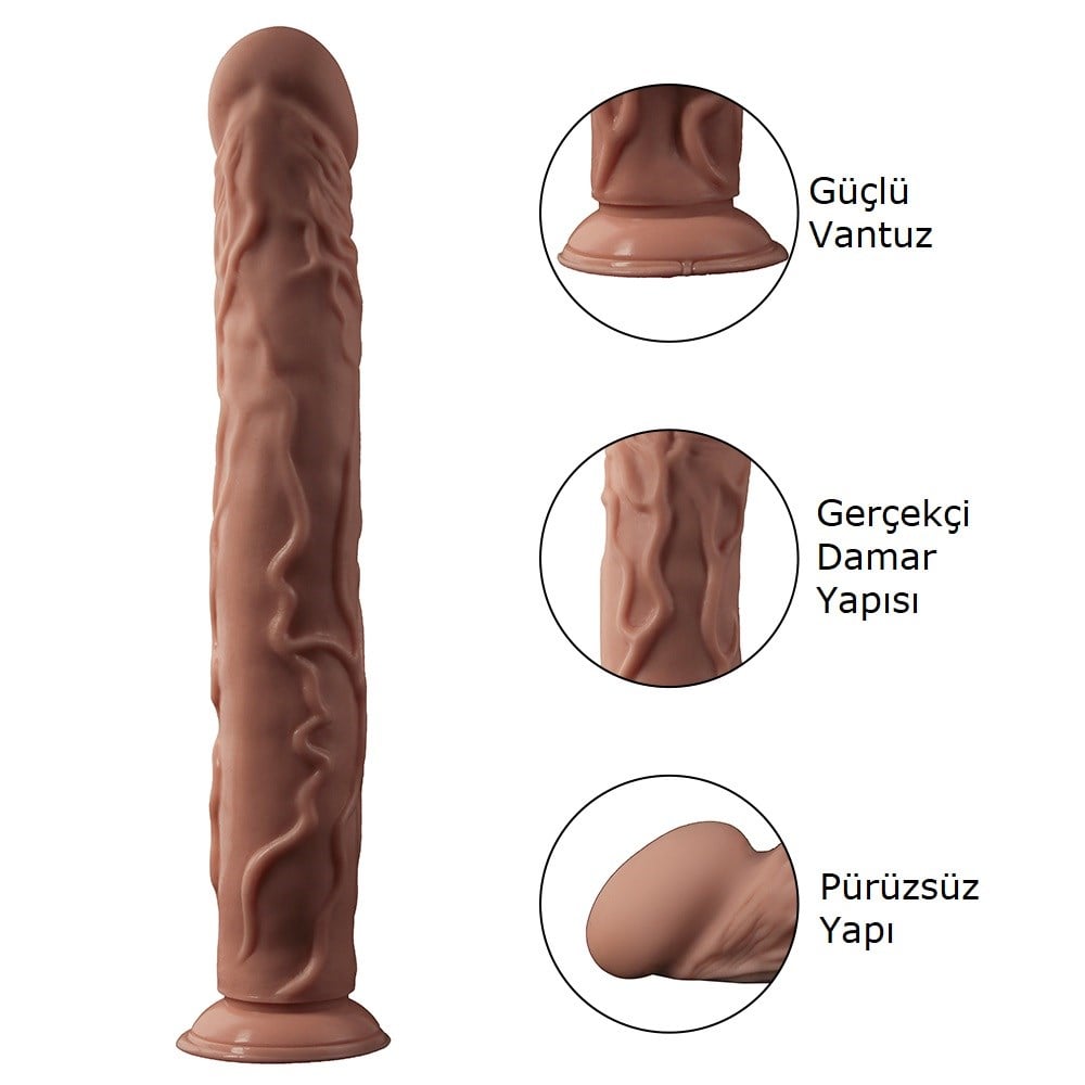 35 cm Belden Bağlamalı Gerçekçi Uzun & Kalın Dildo Penis