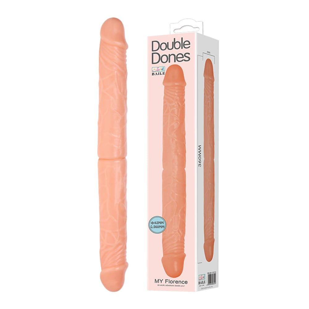 36 cm Çift Taraflı Realistik Dildo Anal Vajinal Penis