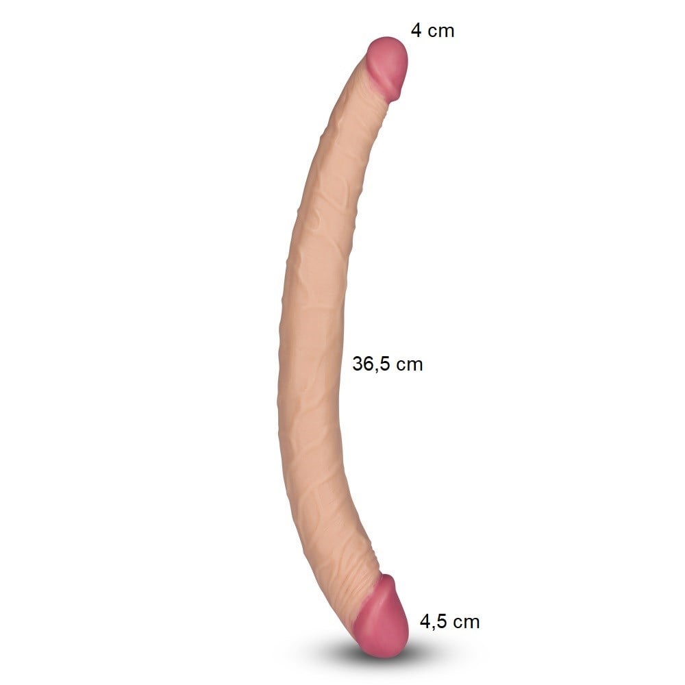 36,5 cm Lovetoy Lady Çift Taraflı Realistik Dildo Anal Vajinal Penis
