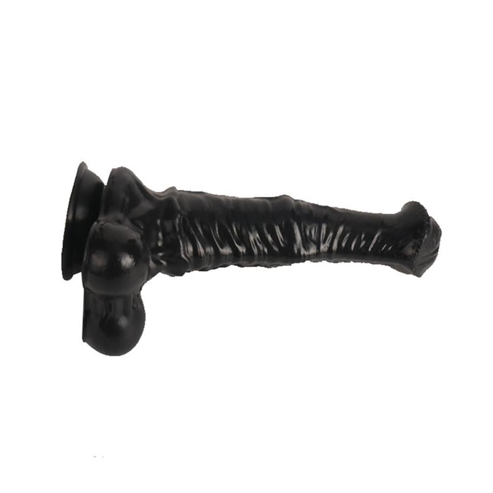 43 cm Et Dokulu Gerçekçi Çift Katmanlı Sünnetsiz Silikon Zenci Penis - Horse Power 3
