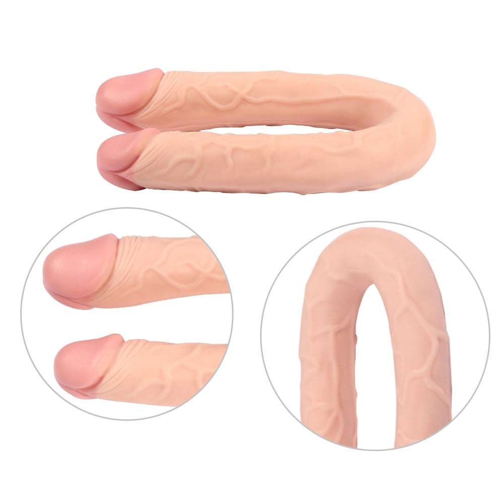44 cm Realistik Çatal Dildo Anal Vajinal Penis - Blake
