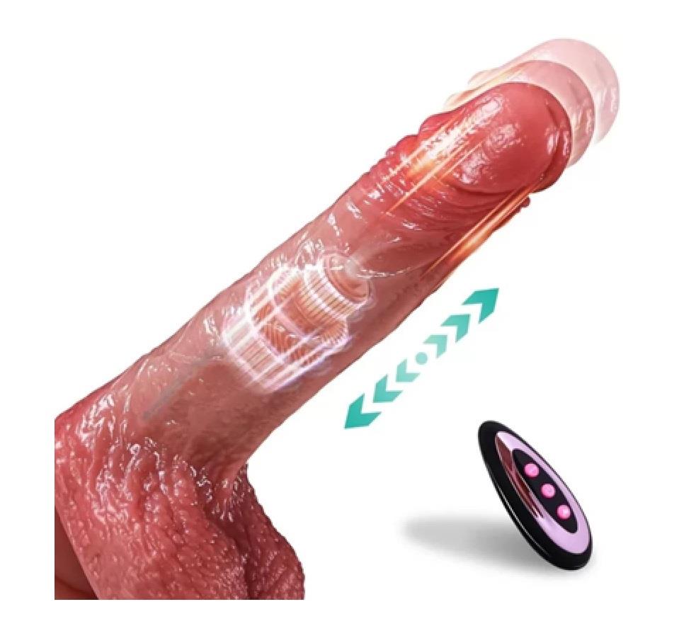 Belden Bağlamalı USB Şarjlı Uzaktan Kumandalı 23 cm İleri Geri Hareketli Titreşimli Isıtmalı Dildo