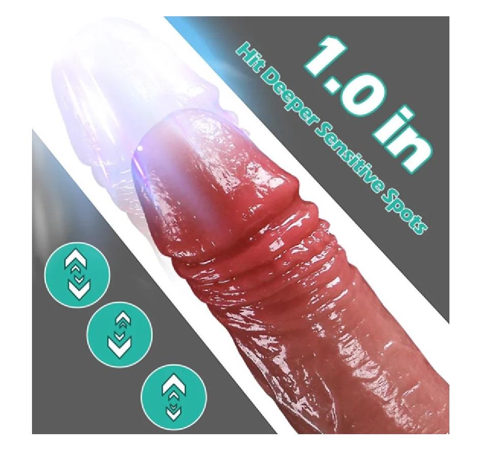 Belden Bağlamalı USB Şarjlı Uzaktan Kumandalı 23 cm İleri Geri Hareketli Titreşimli Isıtmalı Dildo
