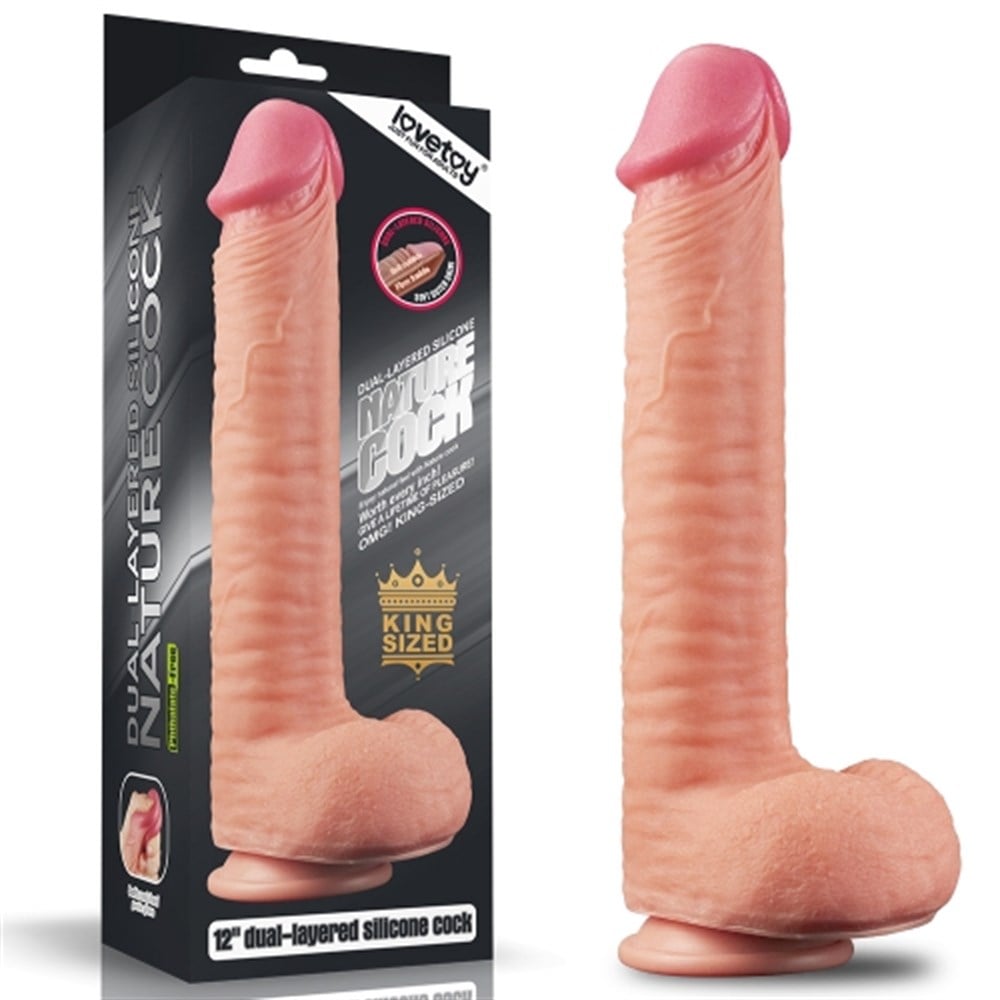 Belden Bağlamalı Yeni Nesil Çift Katmanlı 30,5 cm Realistik Dev Dildo Penis