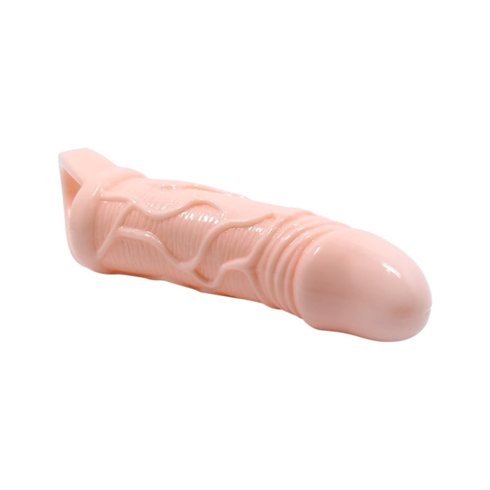 BL 2 cm Dolgulu Zenci Penis Kılıfı Uzatmalı Prezervatif Dildo