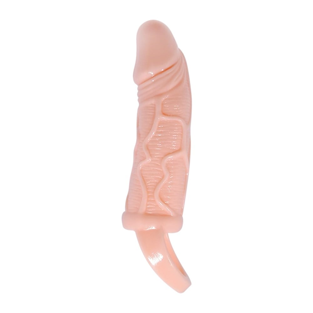 BL 2 cm Dolgulu Zenci Penis Kılıfı Uzatmalı Prezervatif Dildo