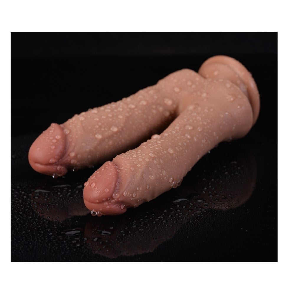 Çift Taraflı Ten Hassasiyetinde Vantuzlu Realistik Penis