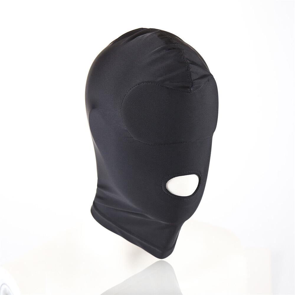 Fantezi Fetish Maske Spandex Siyah 4'lü Set