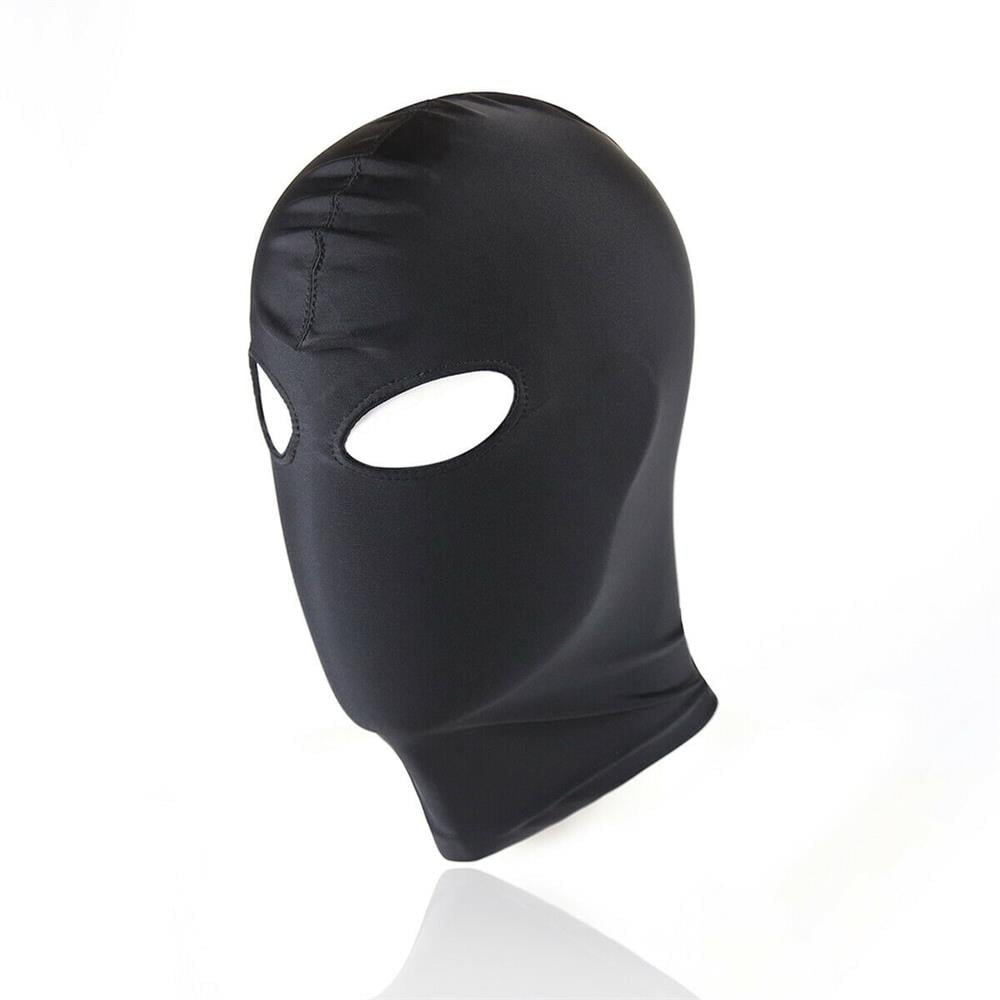 Fantezi Fetish Maske Spandex Siyah 4'lü Set