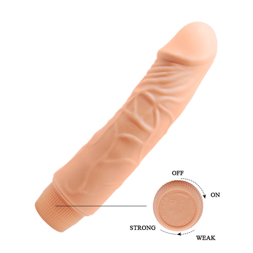 Güçlü Titreşimli 19,5 cm Realistik Vibratör Gerçekci Penis Dildo