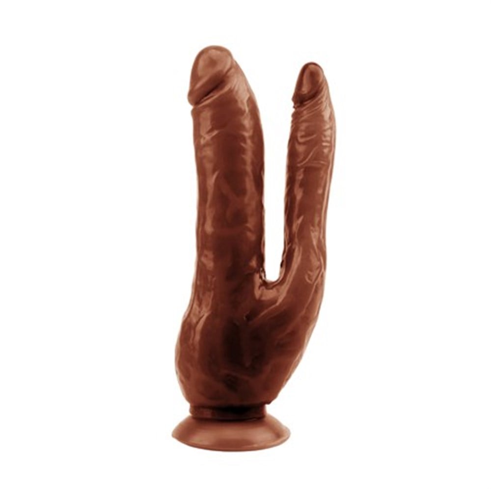 İki Uçlu Vantuzlu Realistik Çatal Dildo Penis