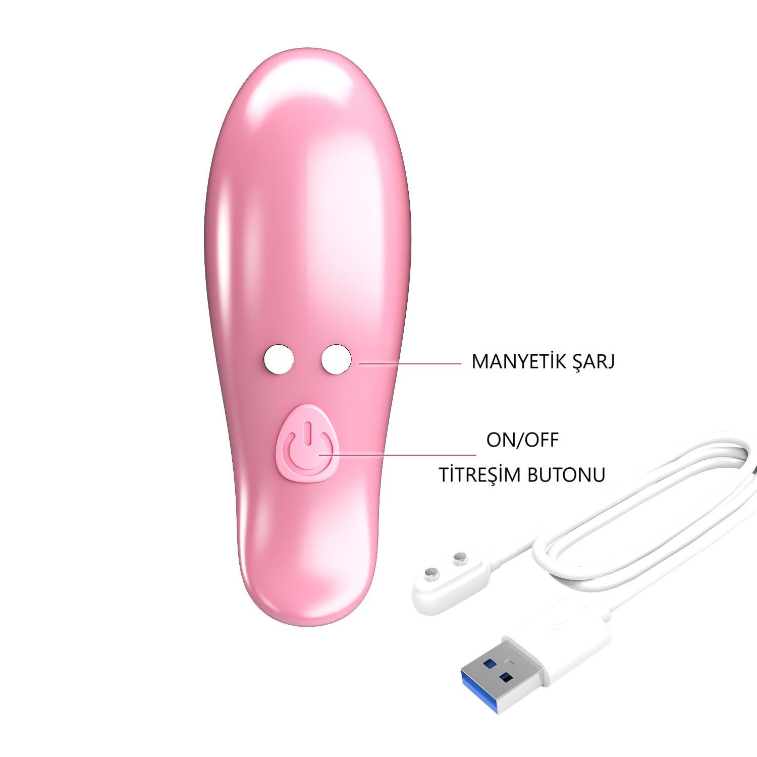 Leaf - USB'den Manyetik Şarjlı Titreşim Mandallı Göğüs Uyarıcı Vibratör