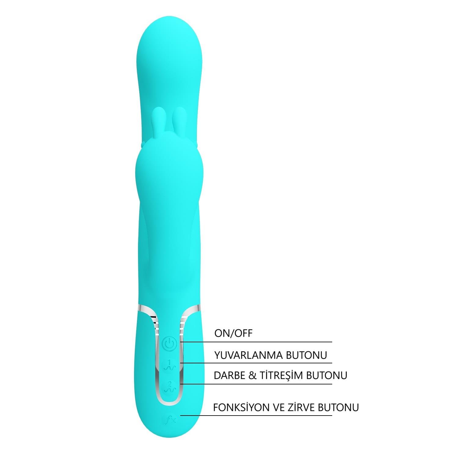 Manyetik Şarjlı Oynar Gövdeli Klitoral & Anal Uyarıcılı Teknolojik Vibratör Penis