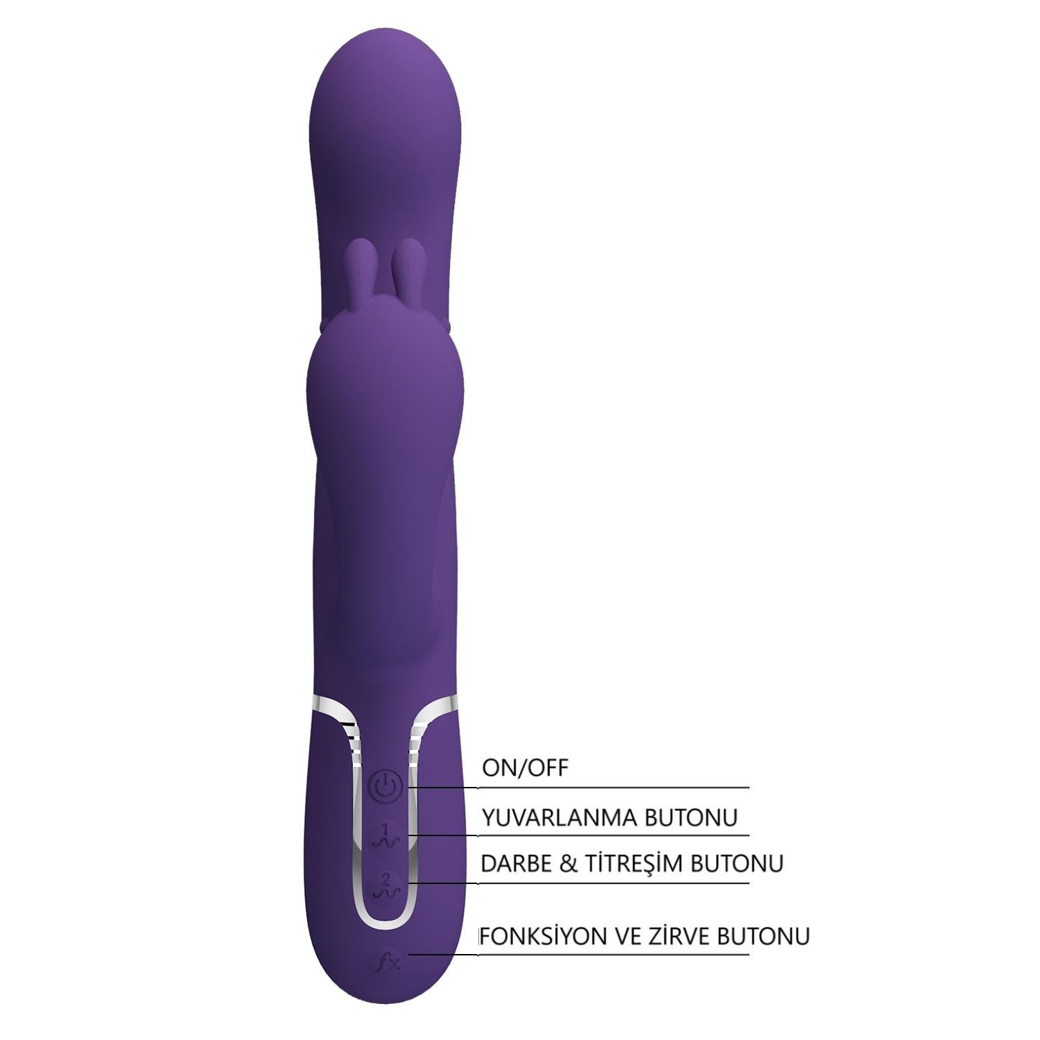 Manyetik Şarjlı Oynar Gövdeli Klitoral & Anal Uyarıcılı Teknolojik Vibratör Penis