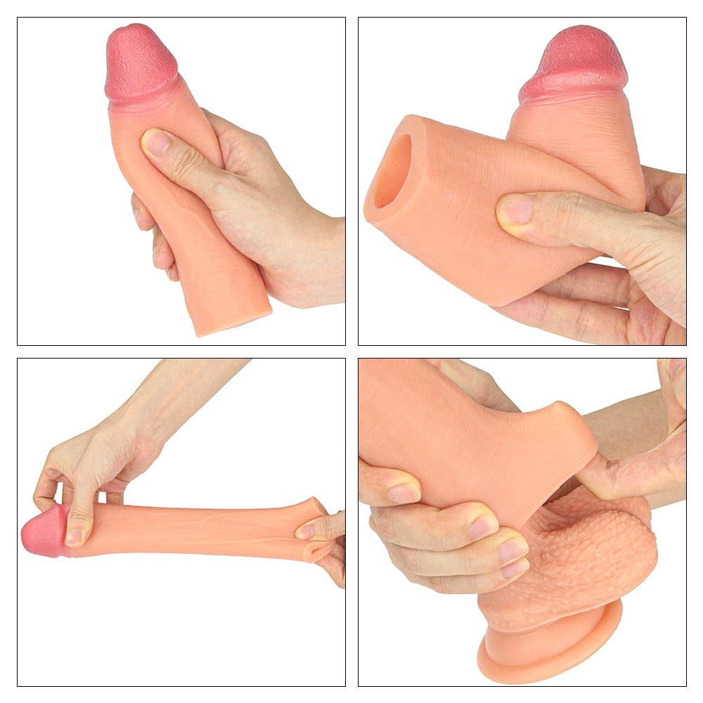 Nature Extender 4.5 cm Dolgulu Penis Kılıfı Premium Ten Rengi Silikon Kılıf