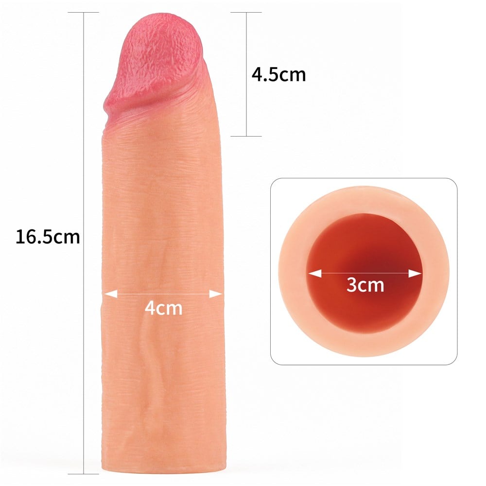 Nature Extender 4.5 cm Dolgulu Penis Kılıfı Premium Ten Rengi Silikon Kılıf