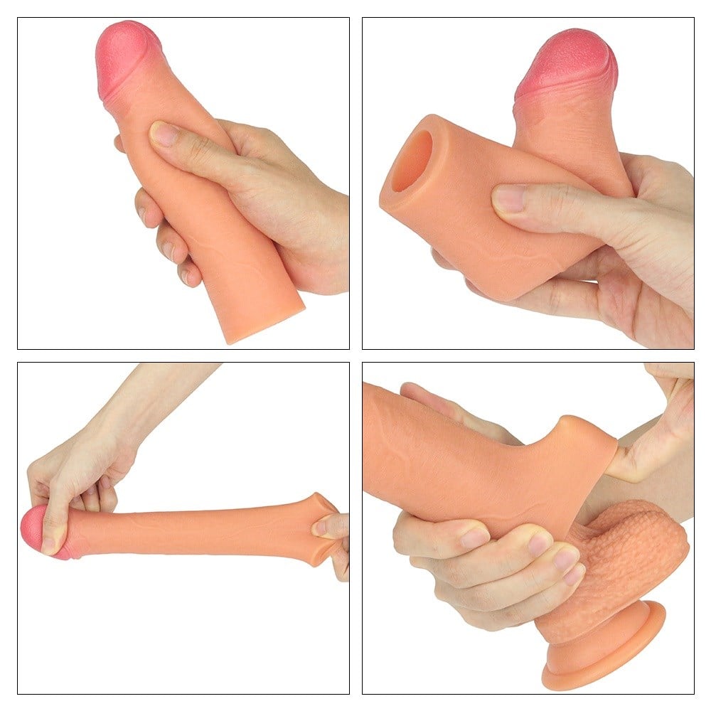 Nature Extender 5,5 cm Dolgulu Premium Ten Rengi Silikon Penis Kılıfı