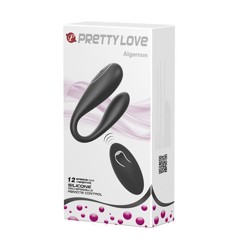 Pretty Love Algernon Siyah USB Şarjlı 12 Titreşimli Uzaktan Kumandalı Vibratör
