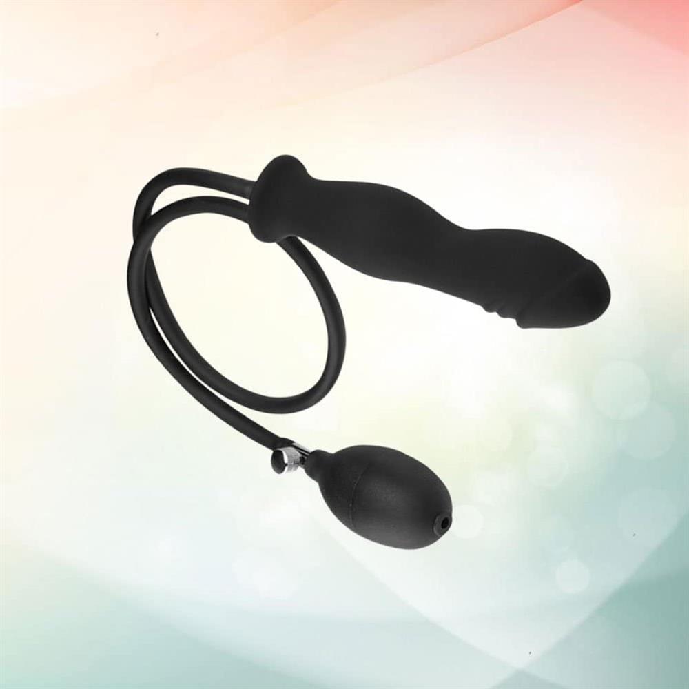 Şişebilen Pompalı Boğumlu Anal Plug Siyah