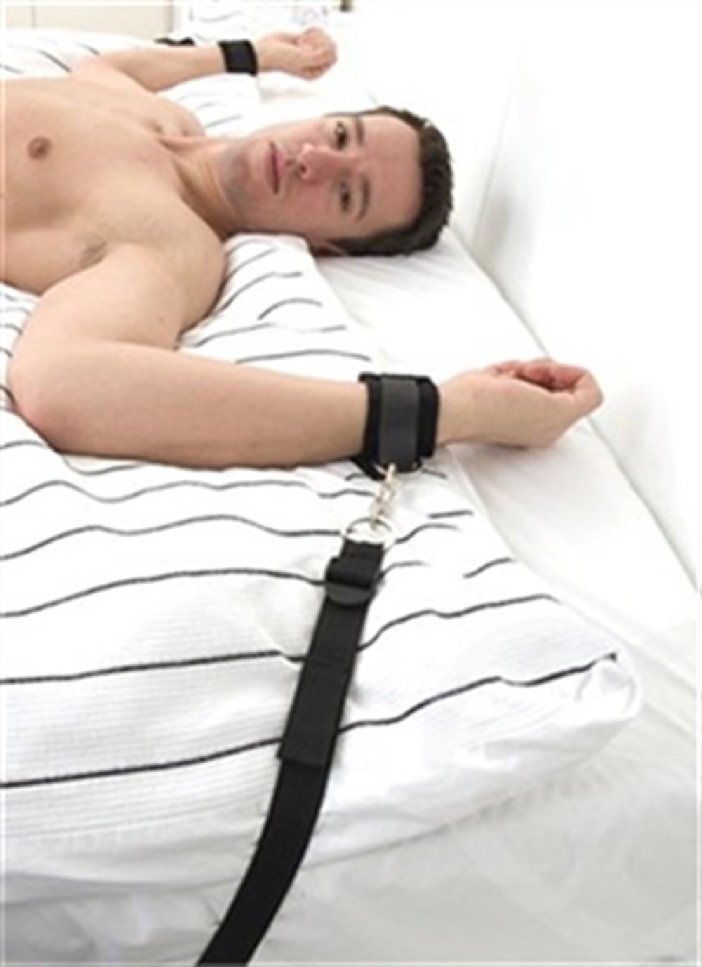 Siyah El Ayak ve Yatak Bağlama Seti Deri