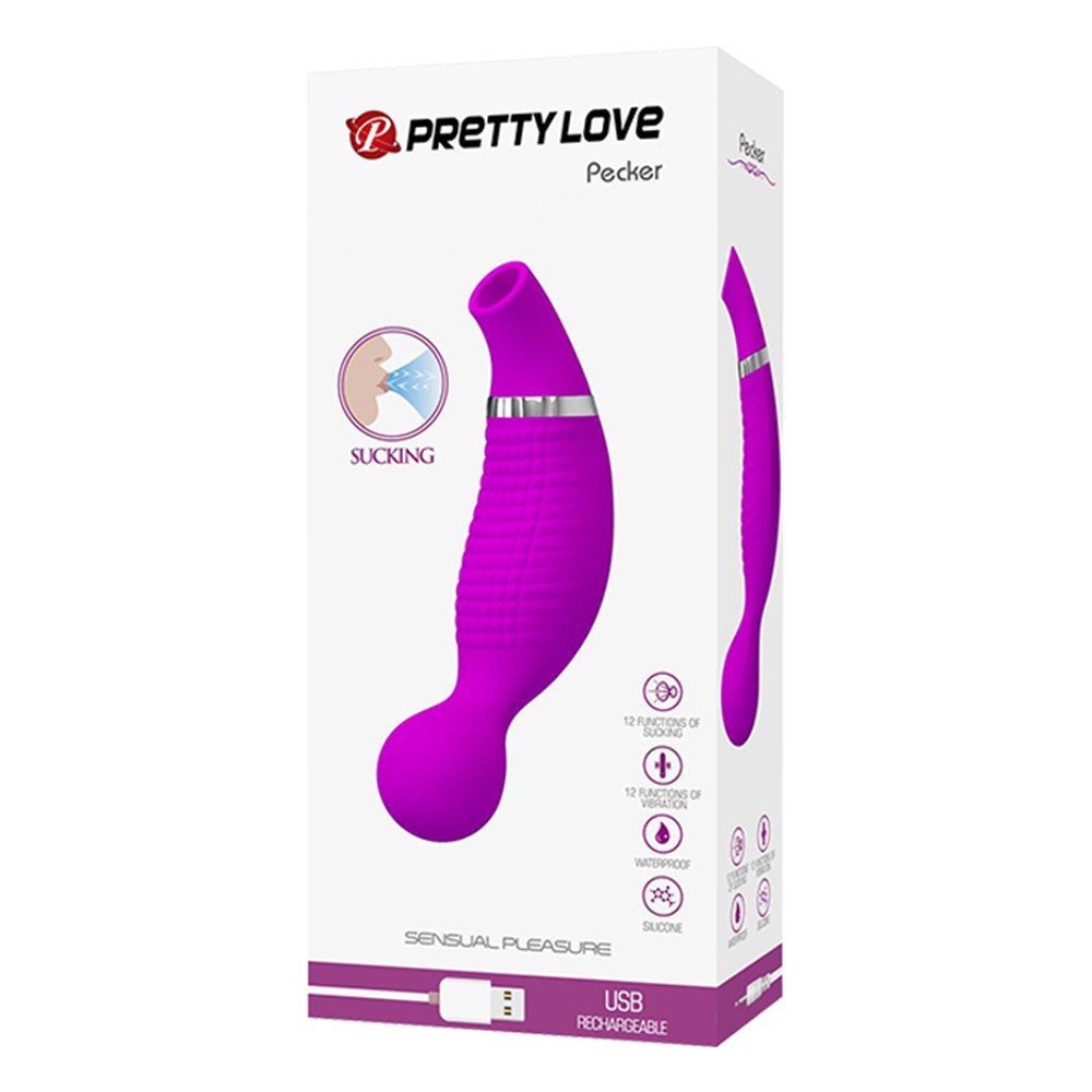 USB Şarjlı 12 Emme ve 12 Titreşim Fonksiyonlu Teknolojik Vibratör- Pecker