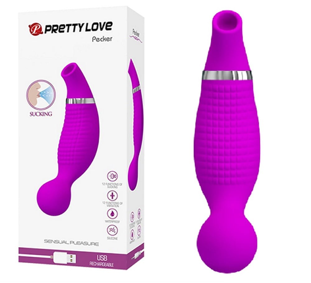 USB Şarjlı 12 Emme ve 12 Titreşim Fonksiyonlu Teknolojik Vibratör- Pecker