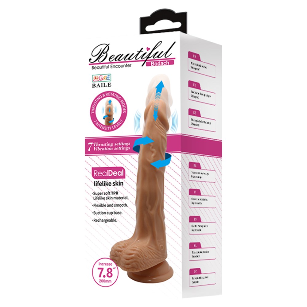 USB Şarjlı 20 cm Oynar Başlı İleri Geri Hareketli Titreşimli Dildo