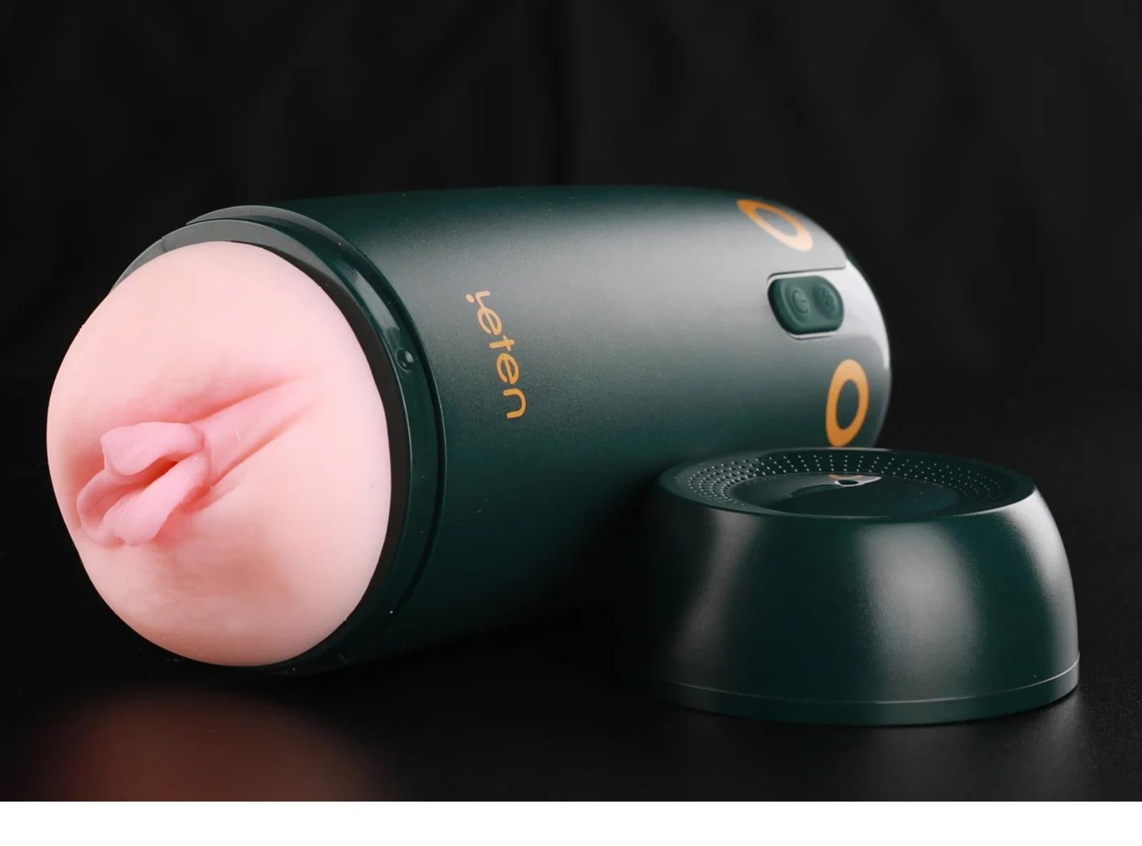 USB Şarjlı İleri Geri Hareketli Titreşimli Emme Vakum Ayarlı Sesli Masturbatör - Leten Green Bird