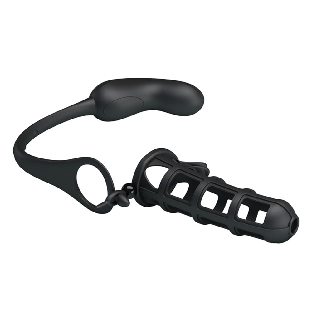 USB Şarjlı Tireşimli Penis Kılıflı Anal Plug