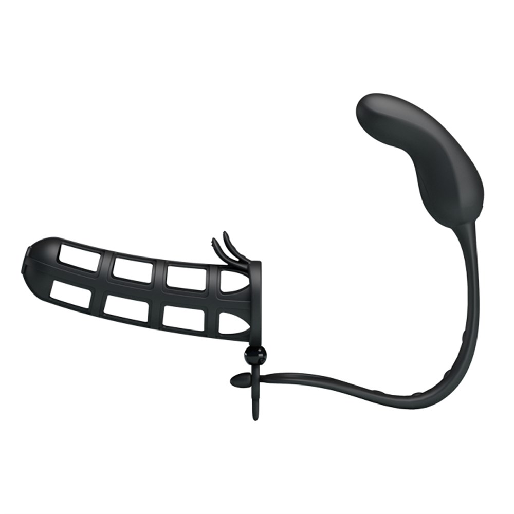 USB Şarjlı Tireşimli Penis Kılıflı Anal Plug