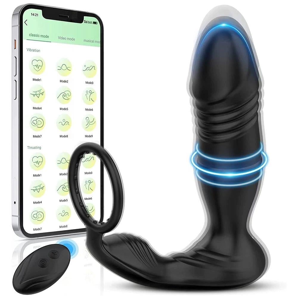 Uzaktan Kumandalı İleri Geri Penis Halkası Manyetik USB Şarjlı Titreşimli Anal Plug
